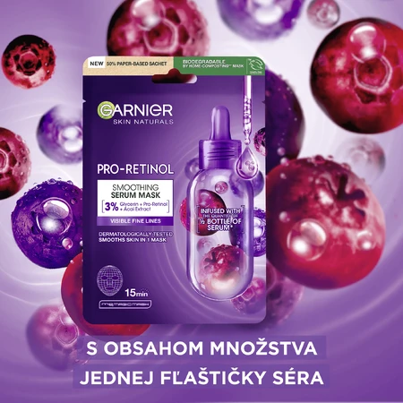 Garnier Skin Naturals Pro-retinol smoothing fabric mask with serum 22 g