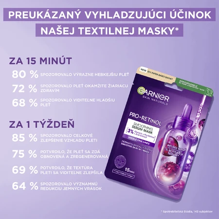 Garnier Skin Naturals Pro-retinol smoothing fabric mask with serum 22 g