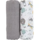 Petite&Mars Manta de muselina de bambú Misty Grey Planes 2en1, 120 x 120 cm 2 piezas