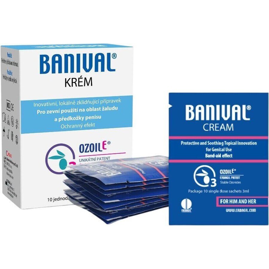 Ozonides Banival crème pour balanite et balanoposthite sachet 10 x 3 ml