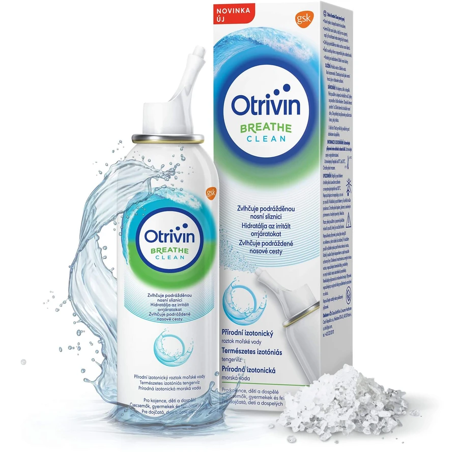 Otrivin Breathe Clean isotoon zeewater voor neusspoeling 100 ml