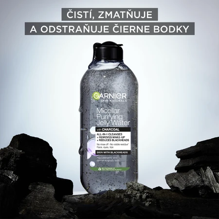 Garnier Pure Active Mizellenwasser mit Aktivkohle-Gel-Textur, 400 ml