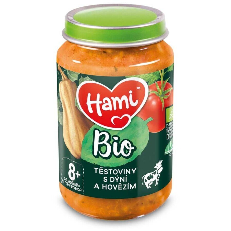 Hami Meat and vegetable pasta with pumpkin and organic beef 8m+ 190 g