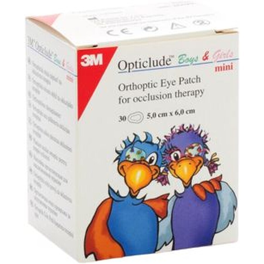 Spofaplast Opticlude Boys&Girls Mini ooglapje 5 x 6 cm, kindermotief, orthese, voor de behandeling van strabisme 30 stuks