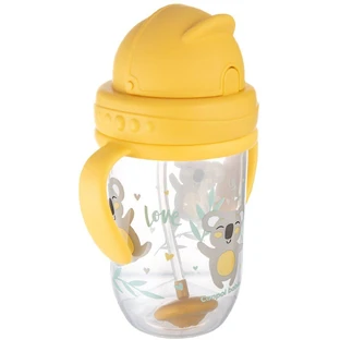 Canpol bebé Vaso con pajita no fluido con peso 6m+ Animales exóticos amarillo 270 ml