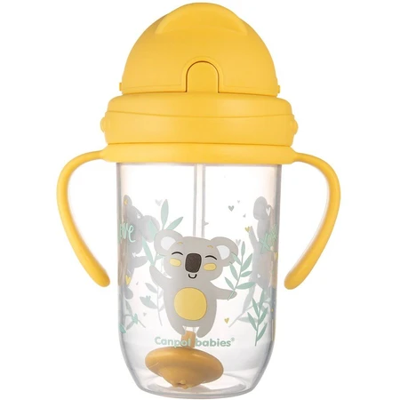 Canpol bebé Vaso con pajita no fluido con peso 6m+ Animales exóticos amarillo 270 ml