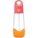 B. cutie Sticlă de băut cu pai roz/portocaliu 600 ml