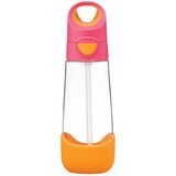 B. cutie Sticlă de băut cu pai roz/portocaliu 600 ml