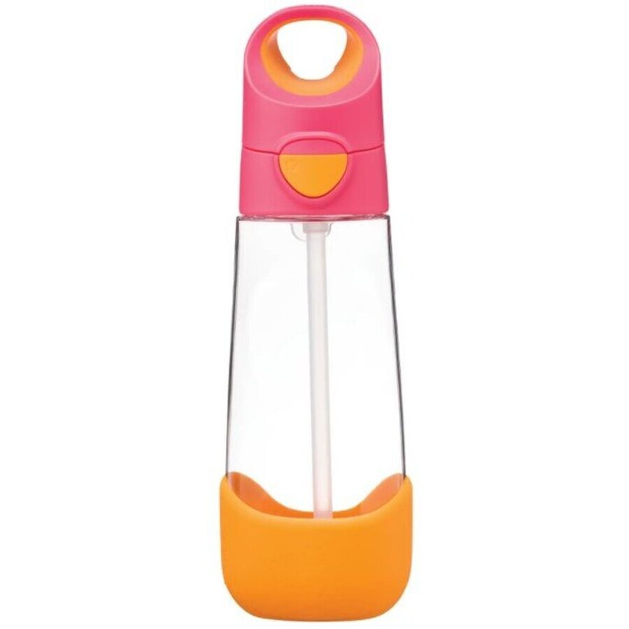B. cutie Sticlă de băut cu pai roz/portocaliu 600 ml