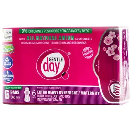 Gentle Day Pads postpartum extra absorberend, 1 x 6 stuks