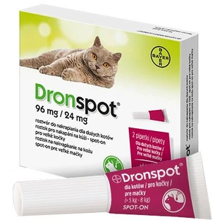 Dronspot 96mg/24 mg Grote katten spot-on 2 x 1,12 ml