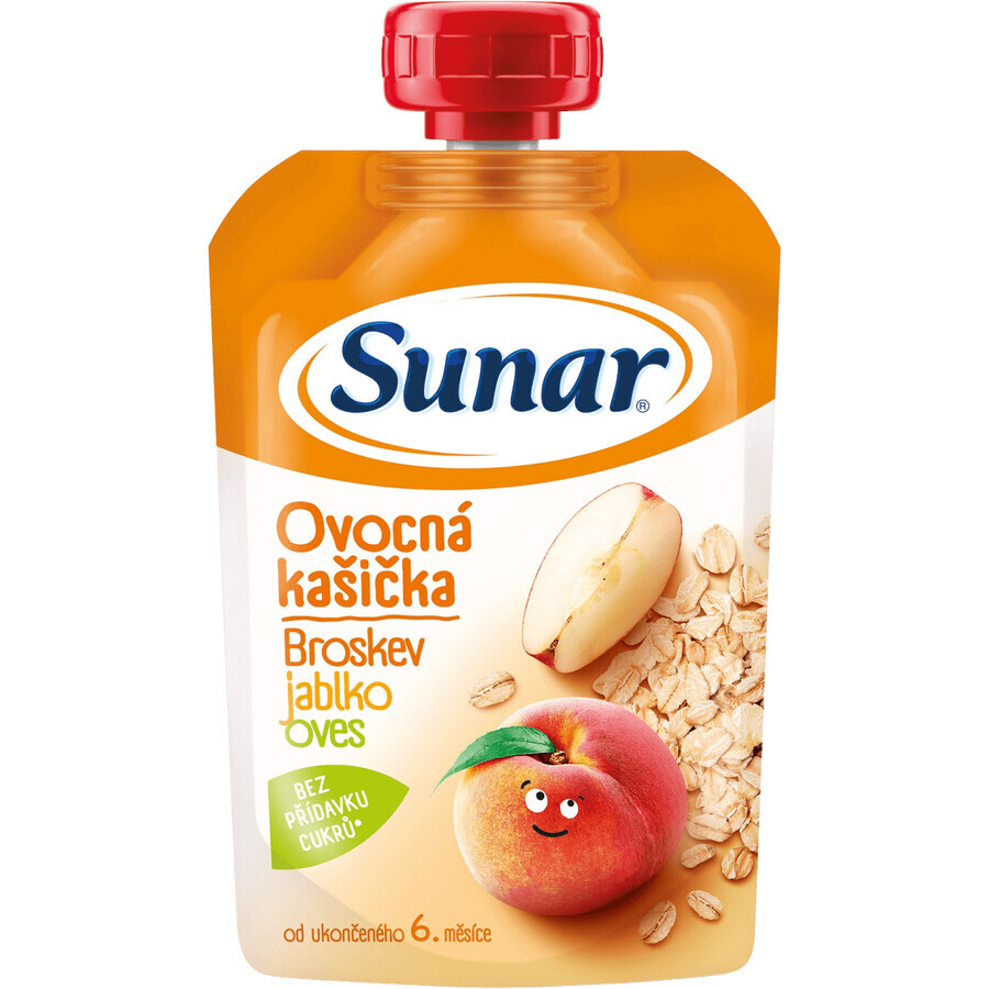 Sunar fruit porridge peach, apple, oatmeal 6m+ 120 g