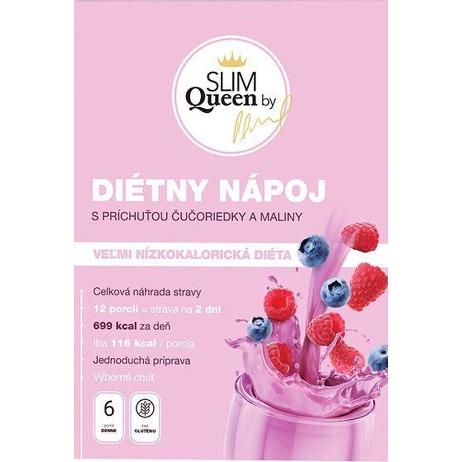 SLIM Queen Băutură dietetică, afine și zmeură 12 x 32 g