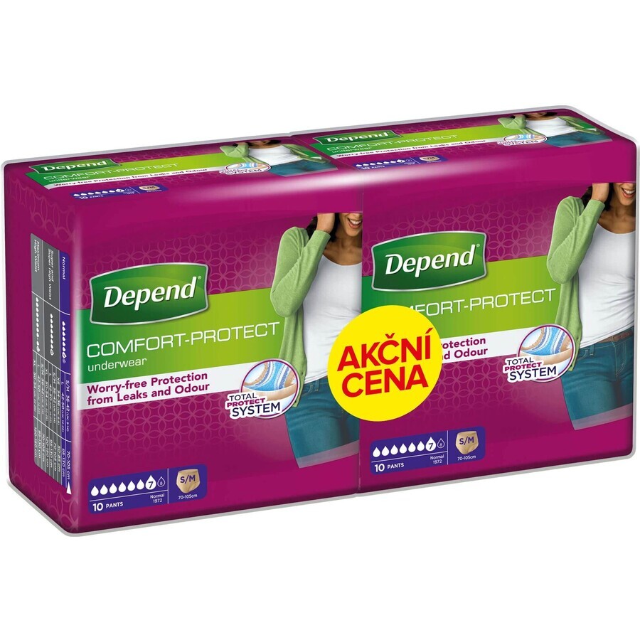 Depend Women's Stretch Panties Normal S/M Duopack 2x10pcs 20 pcs