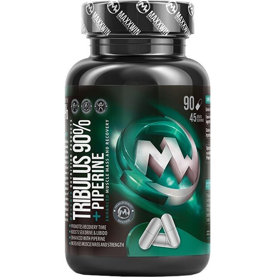 Maxxwin Tribulus 90% + Piperina 90 cápsulas