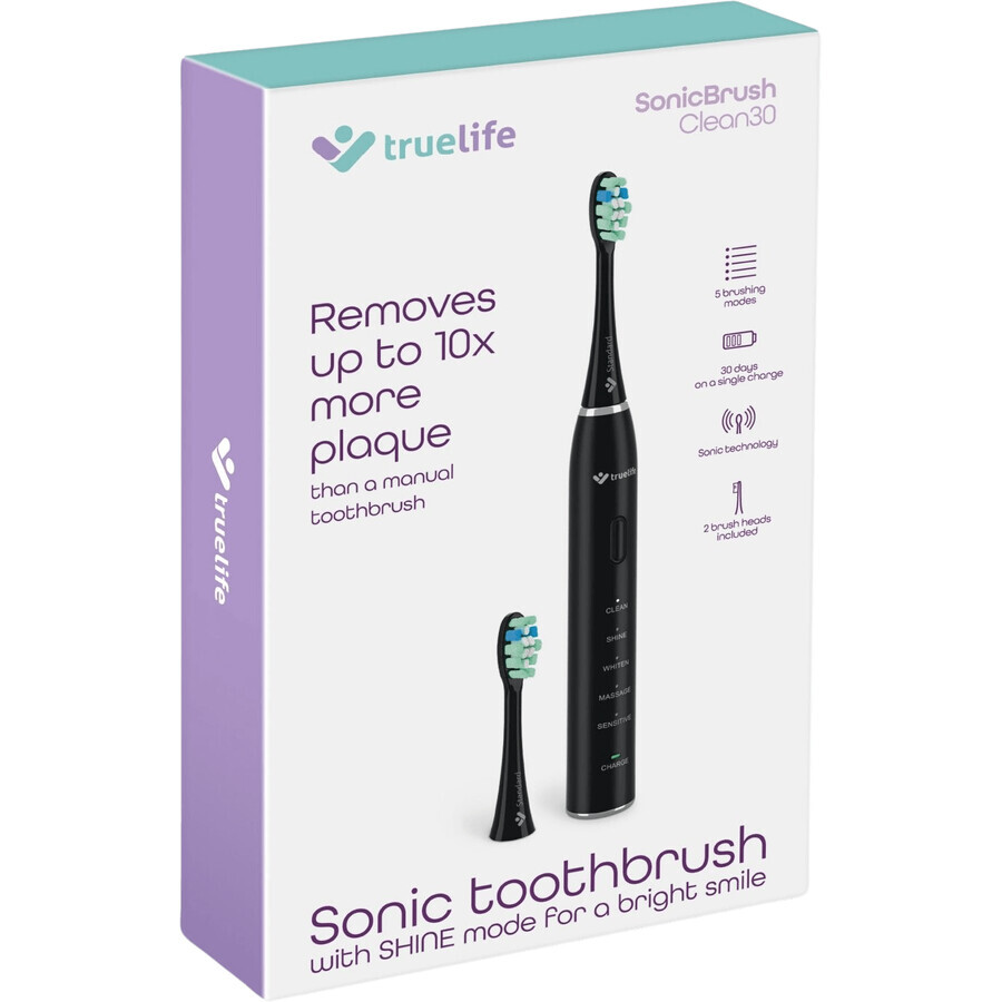 TrueLife SonicBrush Clean30 Nero spazzola sonica