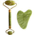 Palsar7 Guasha Massage Roller and Plate (green jade xiuyan) 2 pcs Palsar7 Guasha Massage Roller and Plate (green jade xiuyan) 2 pcs