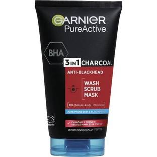 Garnier Skin Naturals Pure Active 3in1 Masque au charbon actif contre les points noirs, 150 ml