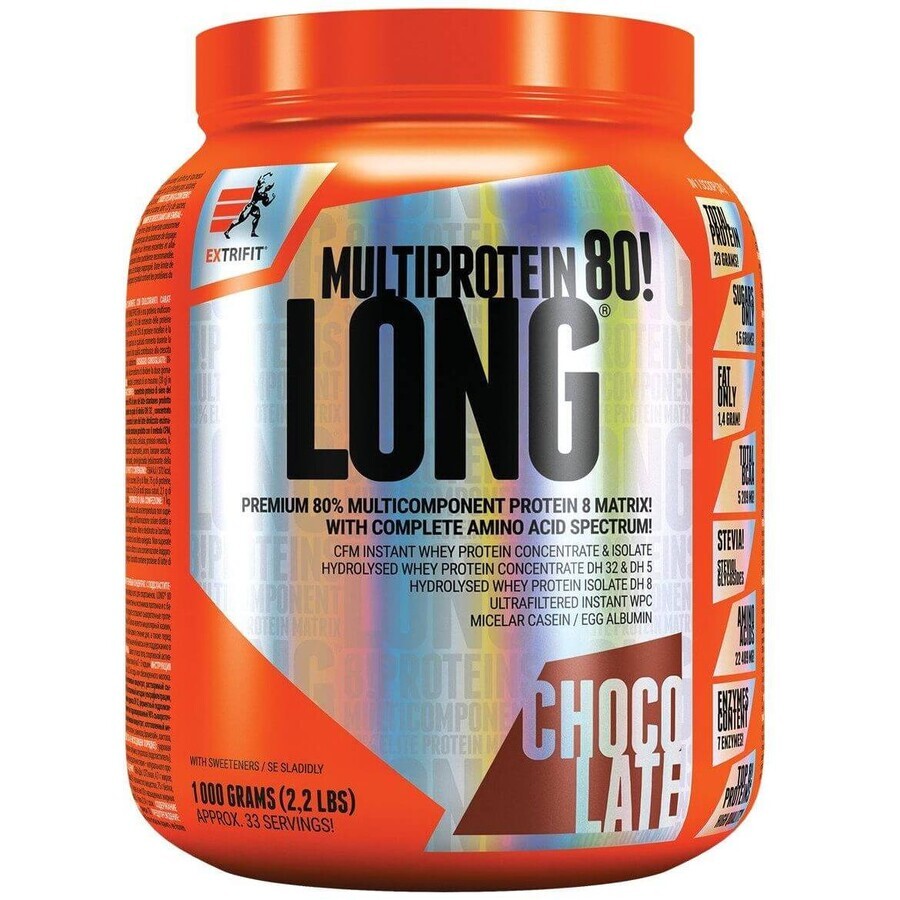 Extrifit Long 80 Multiproteïne Stro Aardbei Banaan 1000 g