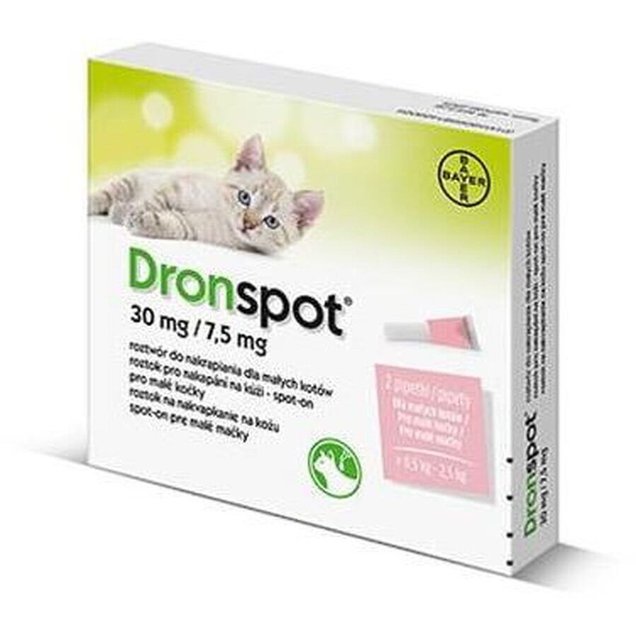 Dronspot 30 mg/7.5 mg Spot-on for small cats (≥0.5 - 2.5 kg) 2 x 0.35 ml