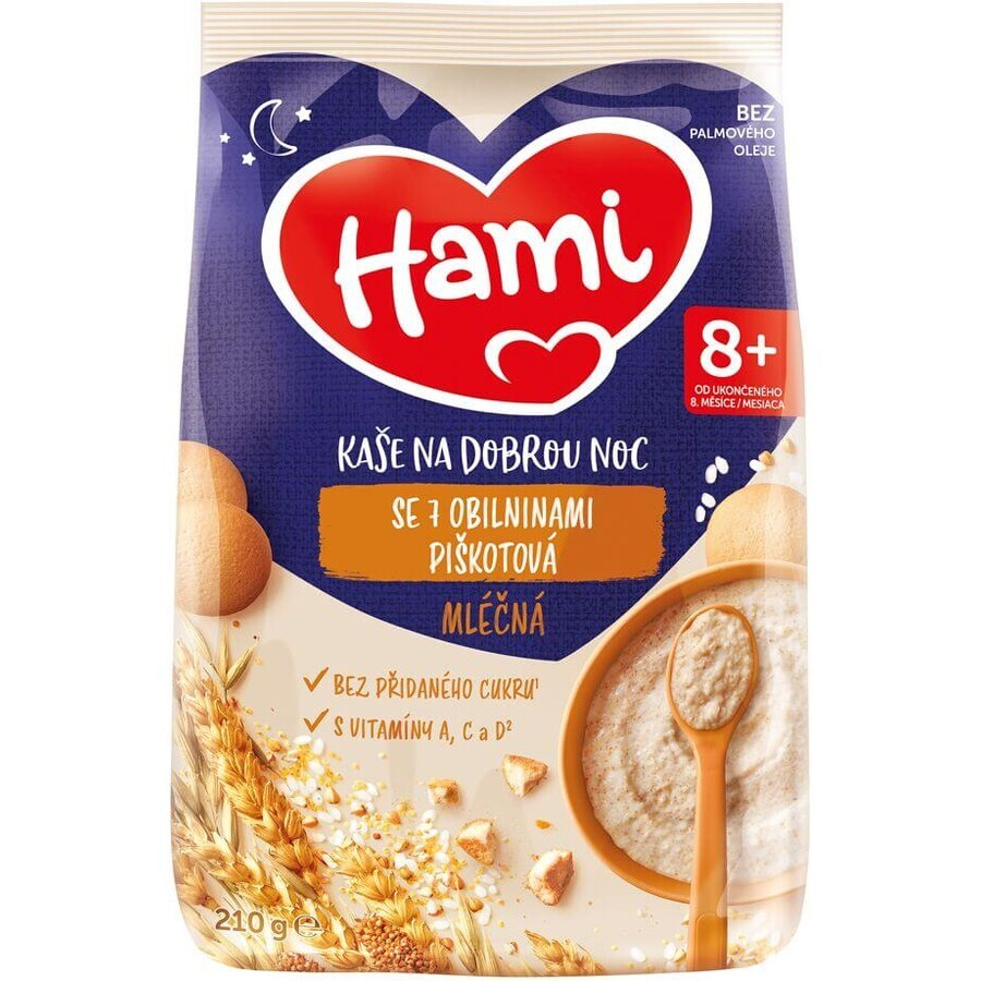 Hami Gachas de 7 cereales con leche Galleta Goodnight 210 g
