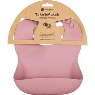 Petite&Mars Silicone bib Take&Match Dusty Rose 6m+