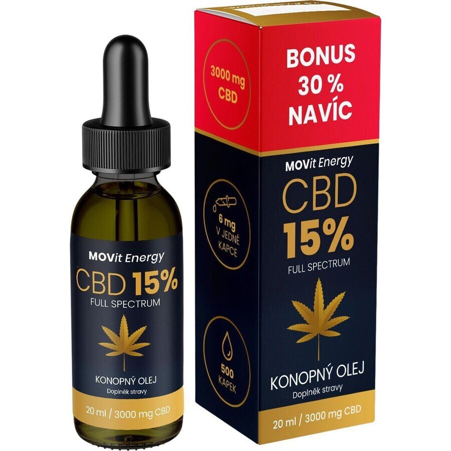 Movit Energy CBD 15% spectru complet de ulei de cânepă 20 ml