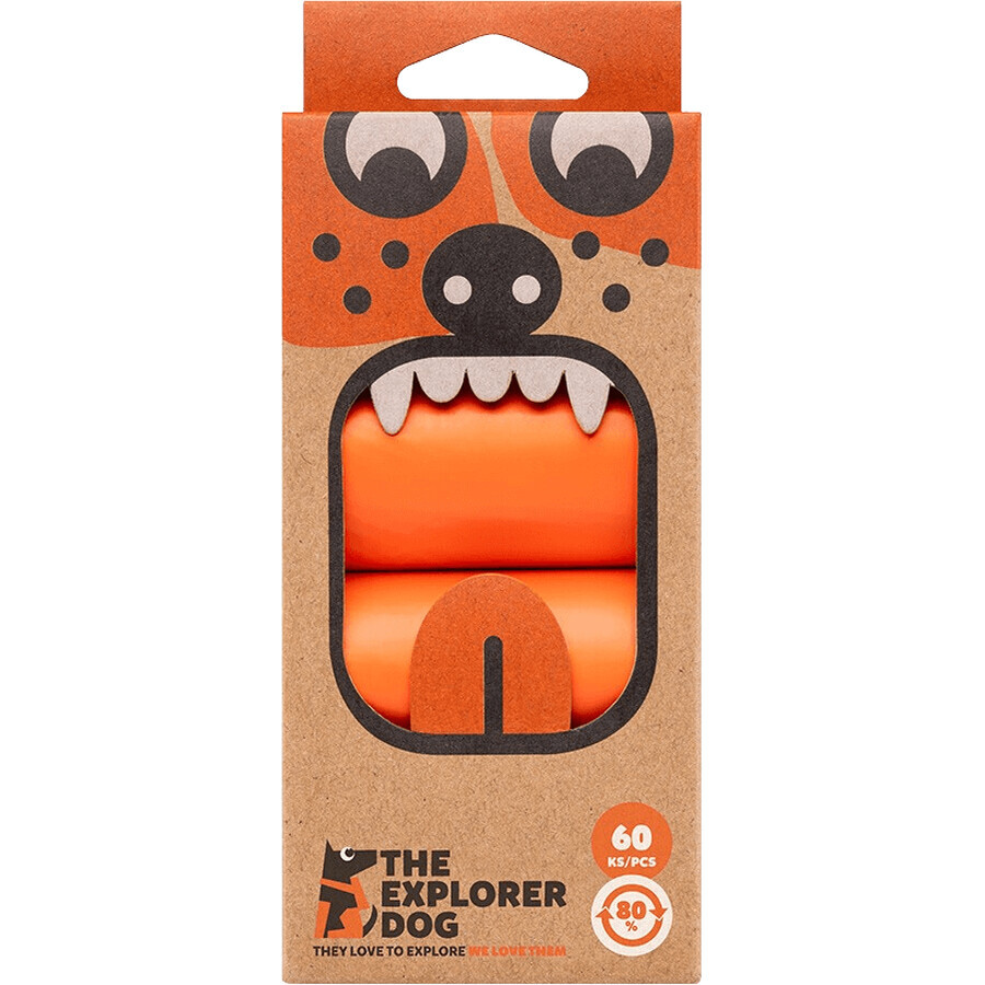 Explorer dog Bolsas recicladas para cacas de perro 4 x 15 unidades