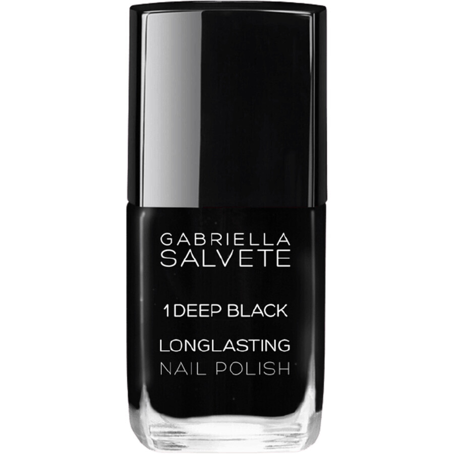 Gabriella Salvete Lac de unghii de lungă durată cu luciu intens 01 Deep Black 11 ml