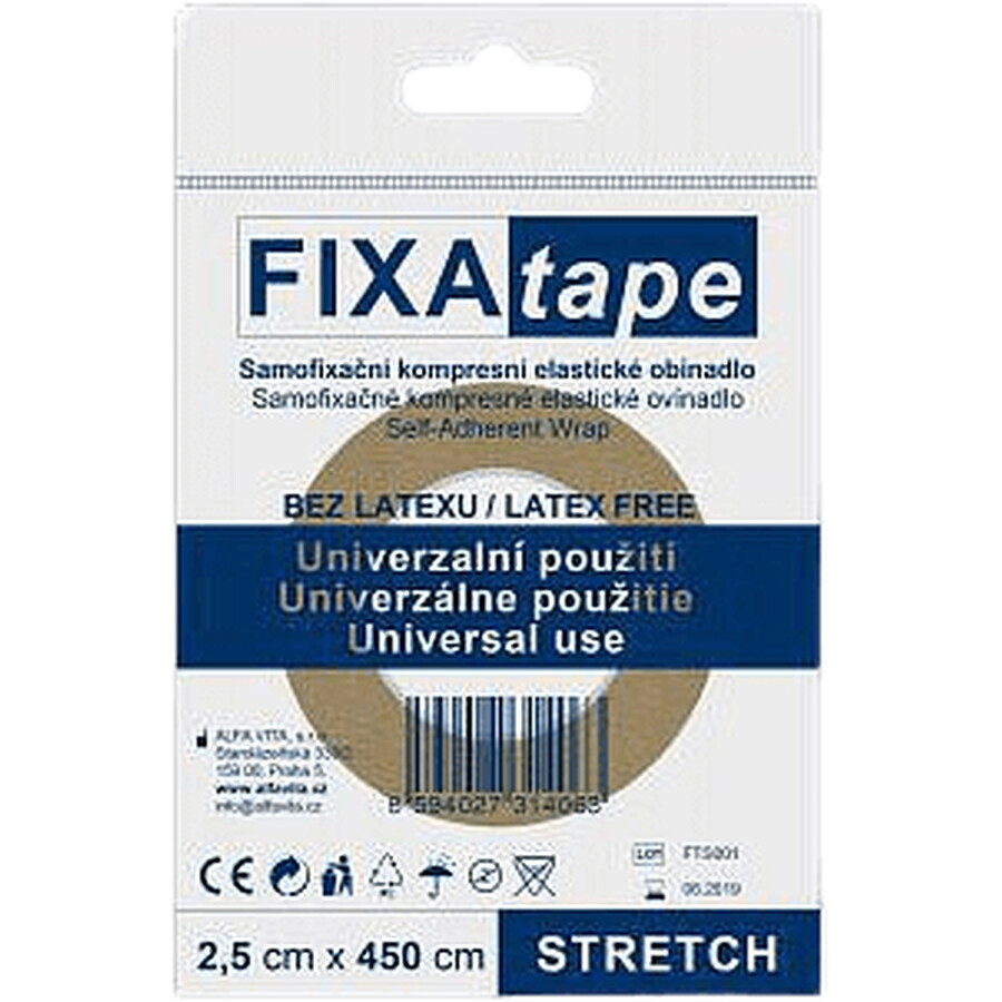 Fixatape Stretch Benda compressiva elastica autoadesiva e priva di lattice 2,5 cm x 450 cm