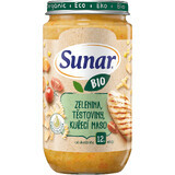 Sunar Verduras ecológicas, pasta, pollo 12m+, 235 g