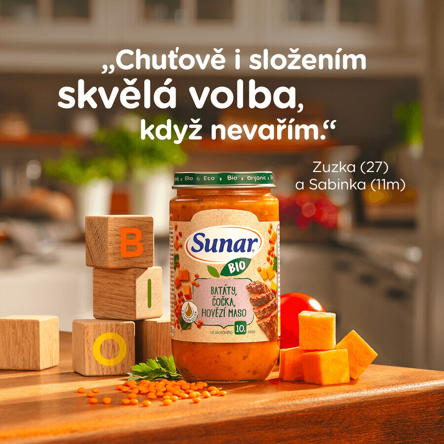 Sunar Verduras ecológicas, pasta, pollo 12m+, 235 g