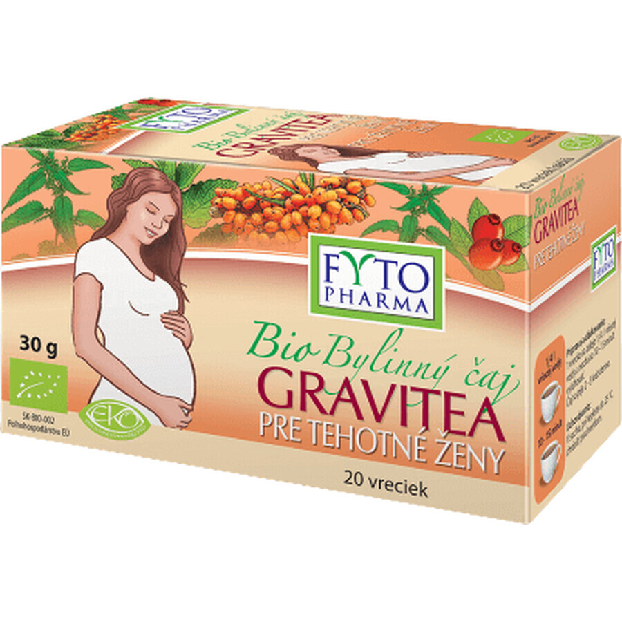 Fyto Pharma Gravitea Organic Tisane pour femmes enceintes, en portions de 20 x 1,5 g