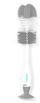 BabyOno 2in1 Bottle and pacifier cleaning brush with suction cup - gray