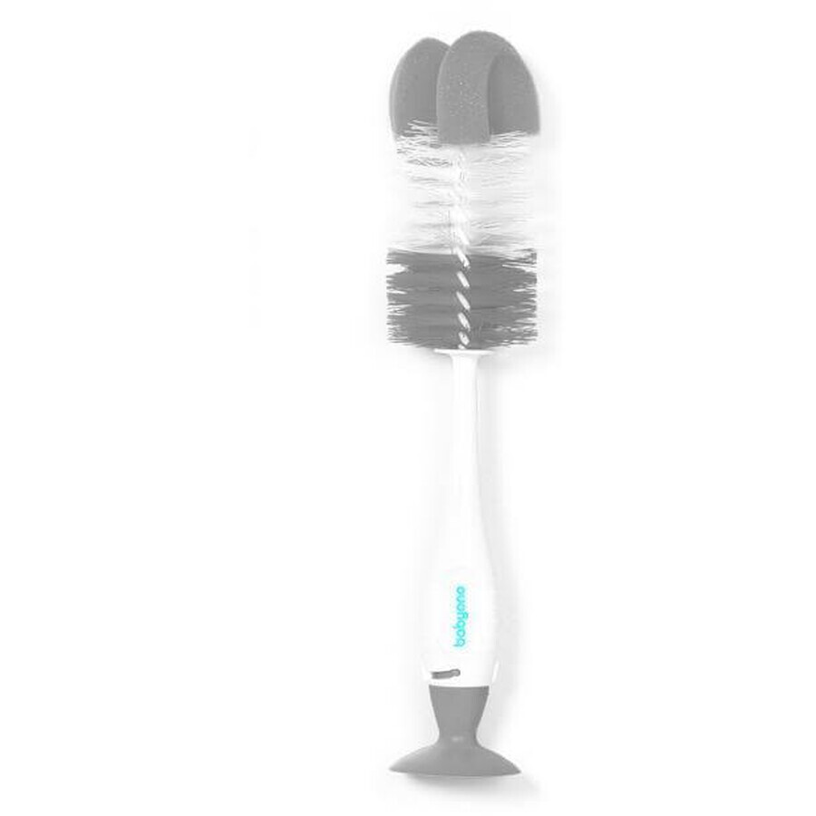 Cumpără BabyOno 2in1 Perie de curățat biberon și suzetă cu ventuză - gri BabyOno 2in1 Perie de curățat biberon și suzetă cu ventuză - gri