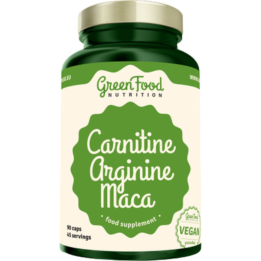 GreenFood Nutrition Carnitina+Arginina+Maca 90 cápsulas