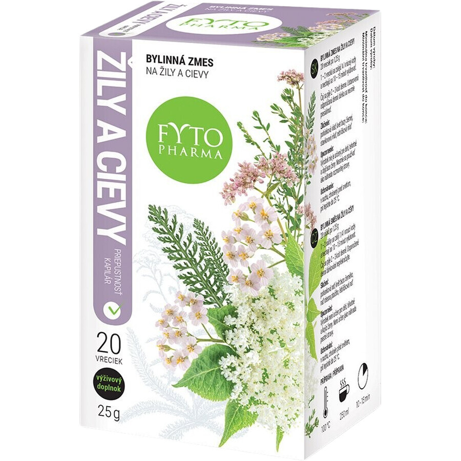 Fyto Pharma Amestec pe bază de plante pentru vene și vase de sânge, 20 x 1,25 g