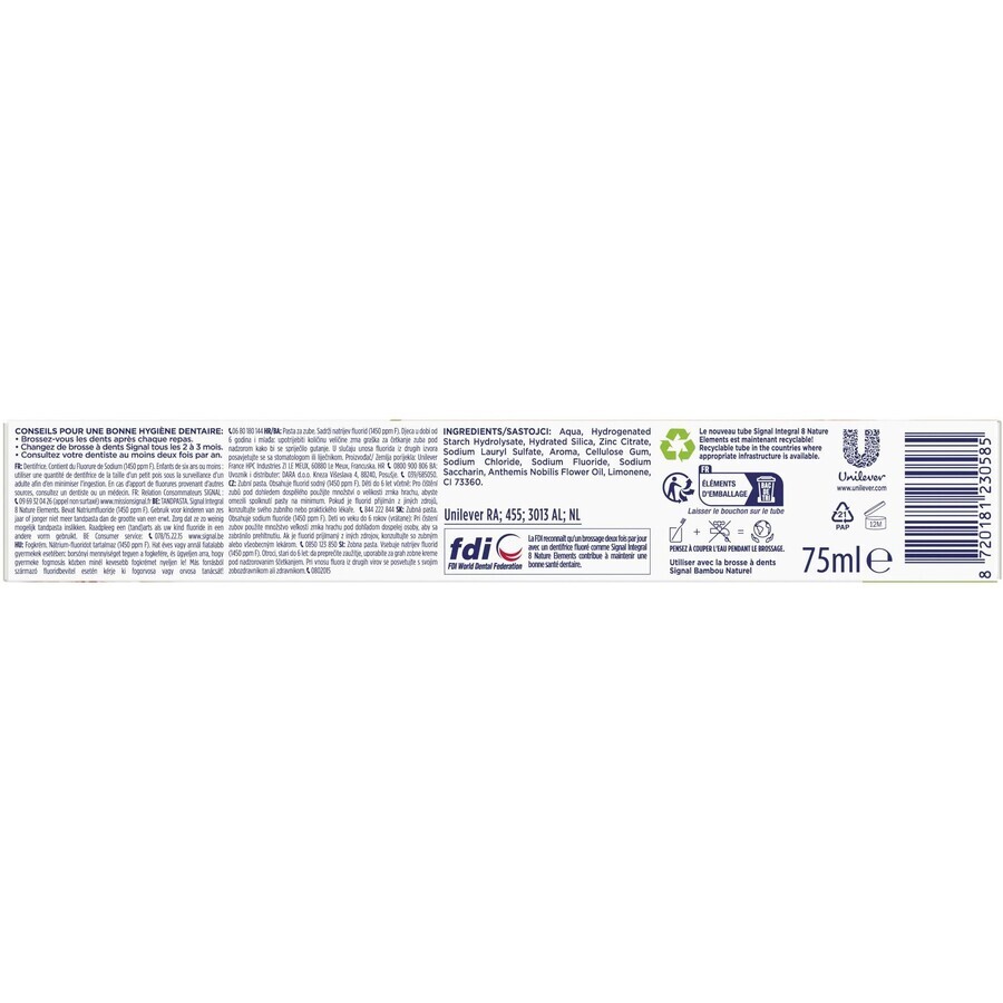 Dentifricio Signal Nature Elements Integral 8 Camomilla e Sale 75 ml
