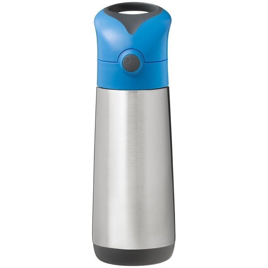 B. doos Drinkthermosfles met rietje, blauw/grijs 500 ml