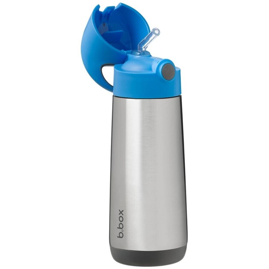B. doos Drinkthermosfles met rietje, blauw/grijs 500 ml