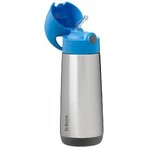 B. doos Drinkthermosfles met rietje, blauw/grijs 500 ml B. doos Drinkthermosfles met rietje, blauw/grijs 500 ml