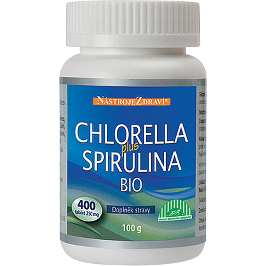 Herramientas de salud CHLORELLA plus SPIRULINA BIO 400 comprimidos