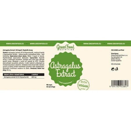 GreenFood Nutrition Extracto de astrágalo 90 cápsulas