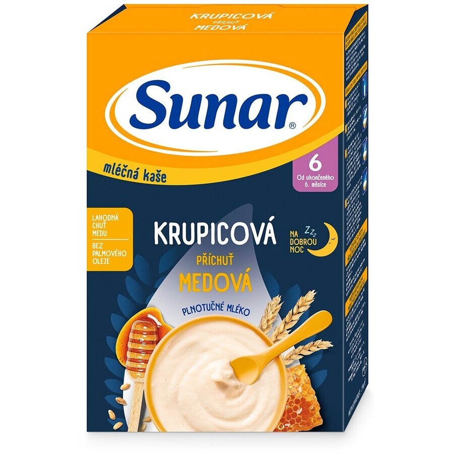 Porridge di semolino di latte Sunar per una buona notte di miele 210 g