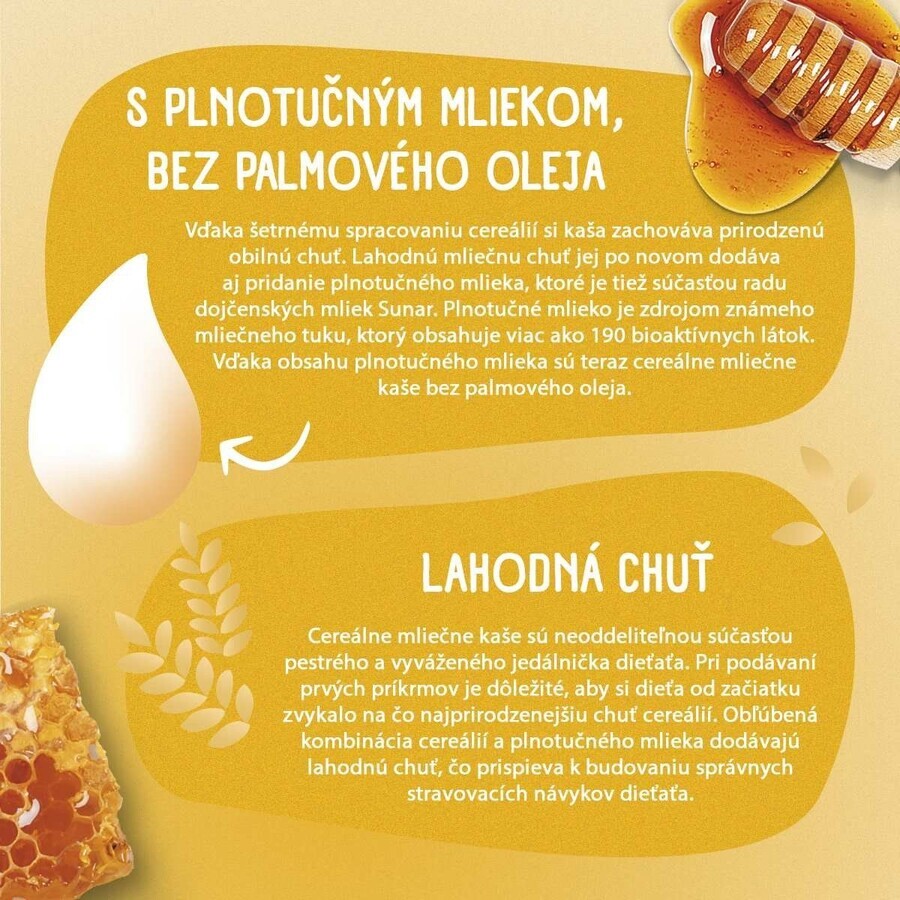 Porridge di semolino di latte Sunar per una buona notte di miele 210 g