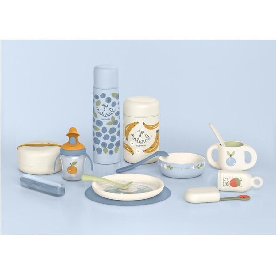 Suavinex Set bentoo Go Natural +4m - grigio banana 2 pezzi