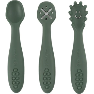 Petite&Mars Set Silikon-Trainingslöffel Take&Match Misty Green 6m+ 3 Stück