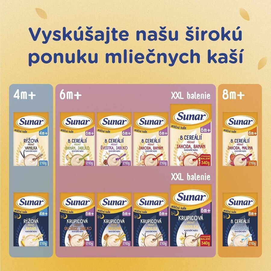 Sunar lapte terci de semolă pentru o noapte bună scorțișoară, măr 210 g