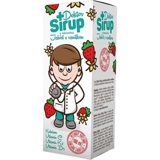 Doctor Syrup Jarabe de calcio con sabor a fresa y vainilla 100 ml