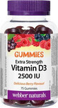 Webber Naturals Vitamin D3 2500 IU GUMMIES, berries 75 pieces